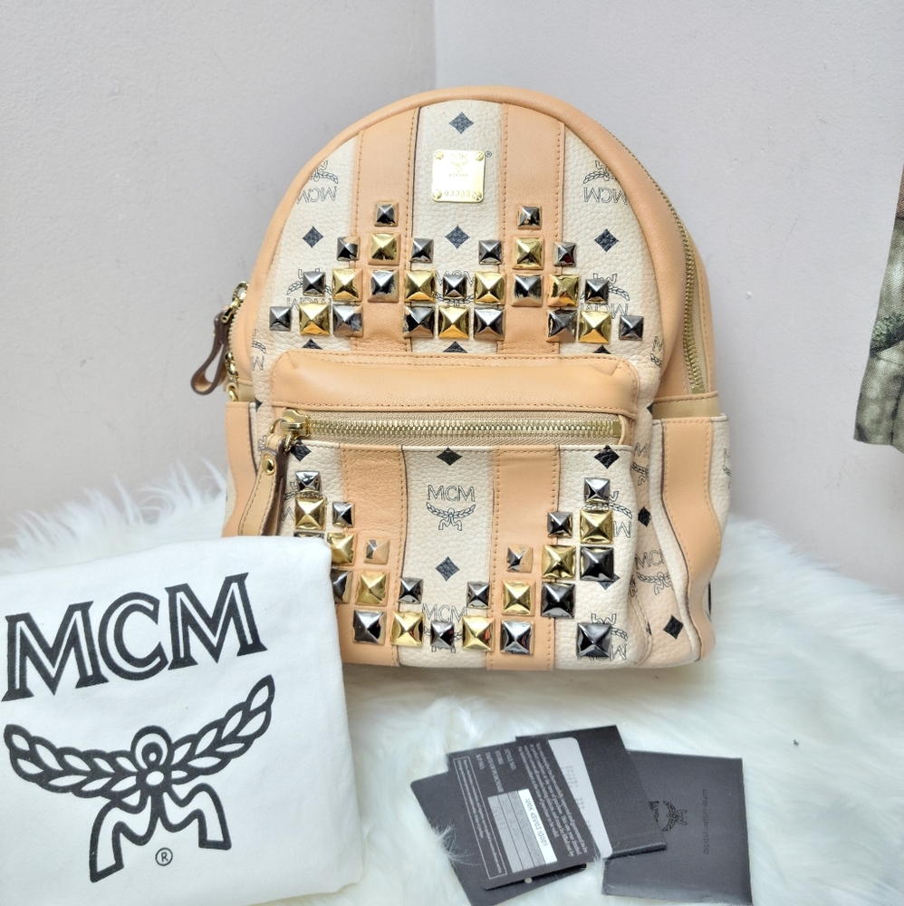 100% authentic MCM studded backpack